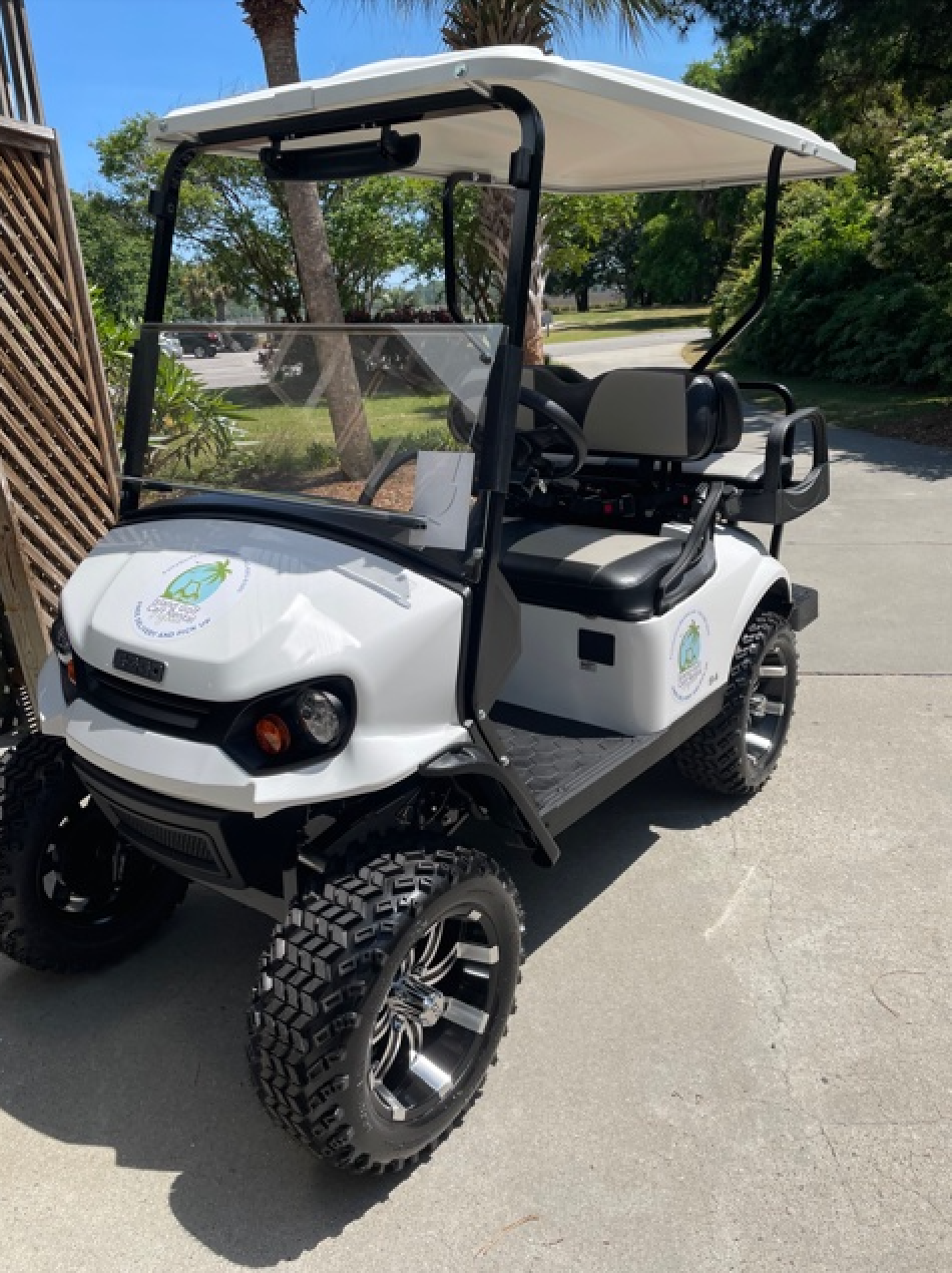 Rent the Custom Lifted Gas 4 Seat Golf Cart Island Golf Cart Rental