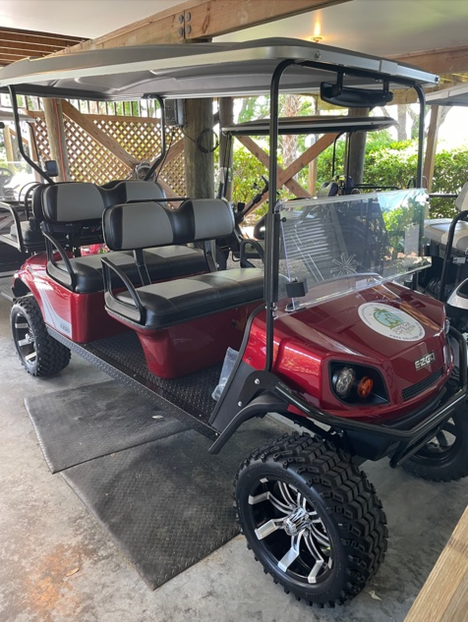 Rent the Custom Lifted Gas 6 Seat Golf Cart Island Golf Cart Rental