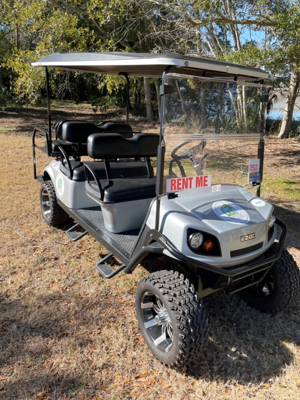Rent the Custom Lifted Gas 6 Seat Golf Cart Island Golf Cart Rental of Folly Beach