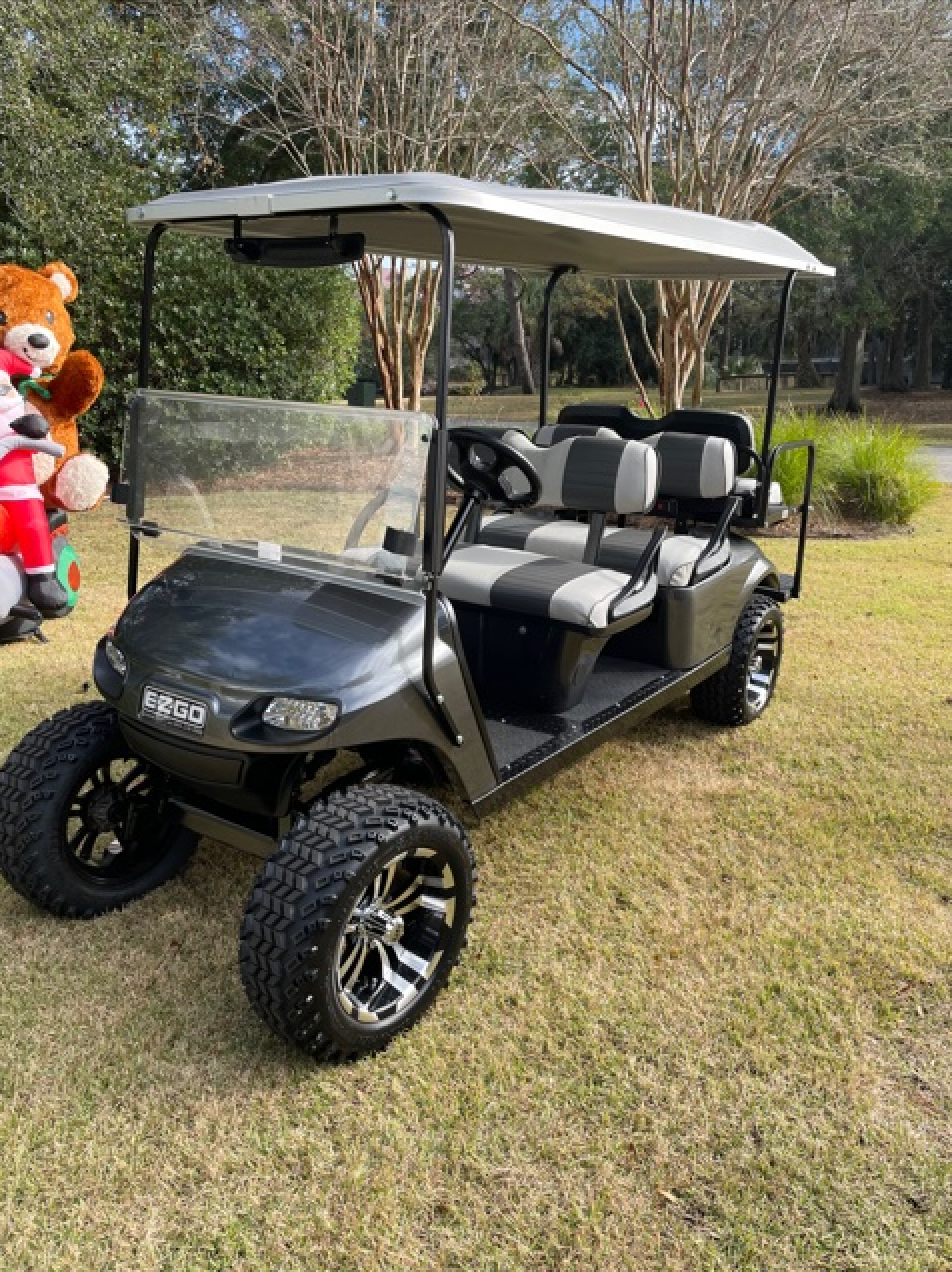 Rent the Custom Lifted Gas 6 Seat Golf Cart Island Golf Cart Rental