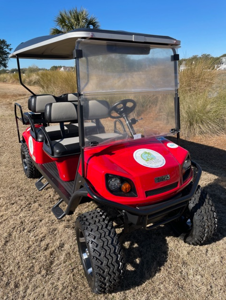 Rent the Custom Lifted Electric 6 Seat Golf Cart Island Golf Cart